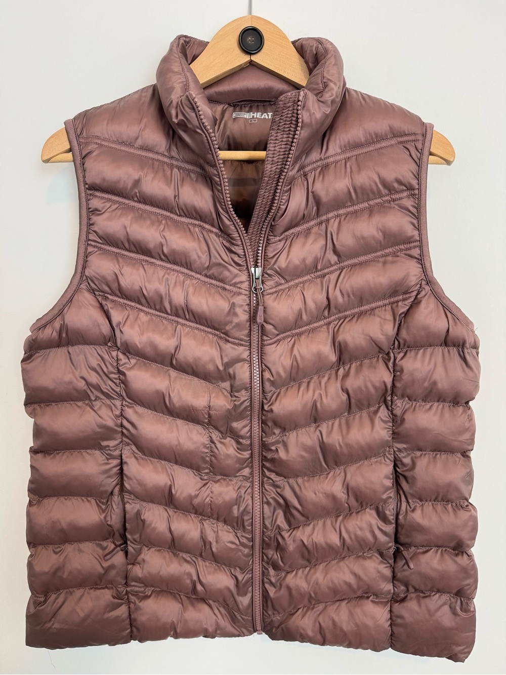 Lightweight Quilted Puffer Vest - Dusty Mauve